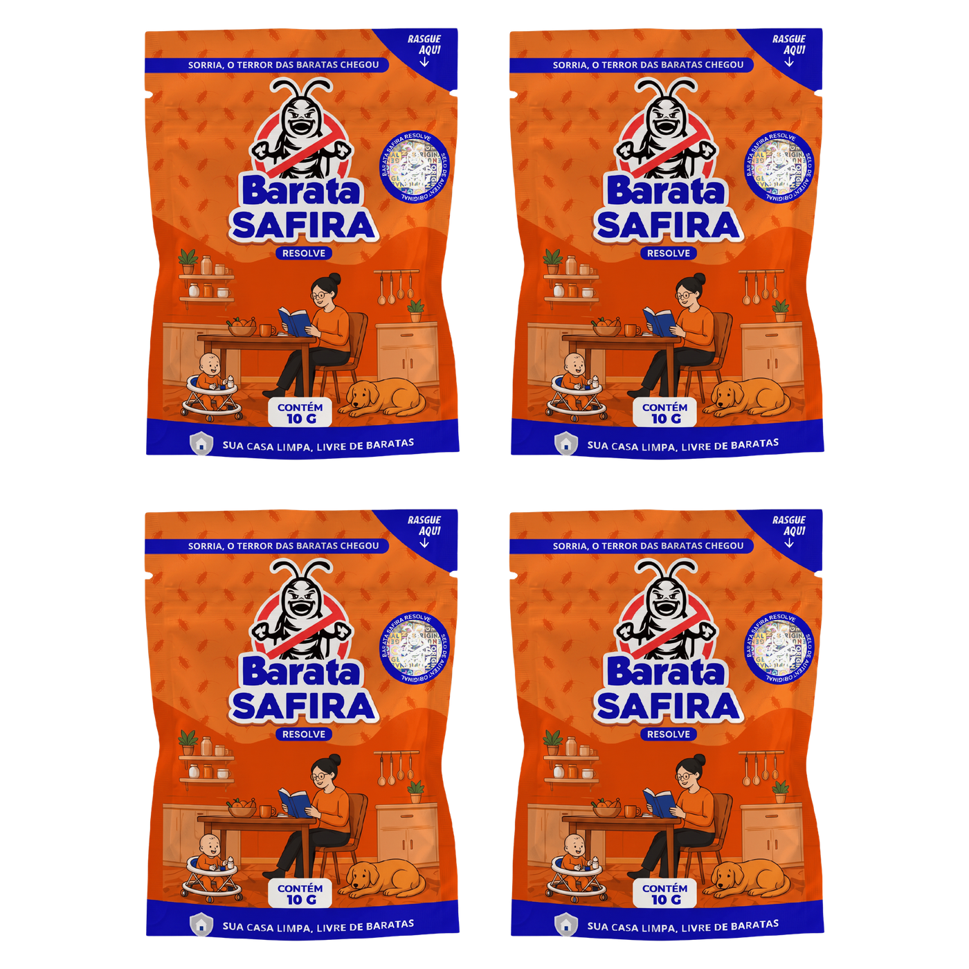 Barata Safira Resolve - Kit 4 Unidades